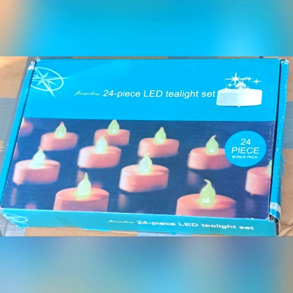 Flameless 24-Piece LED Tealight Set - Picture 1 of 3